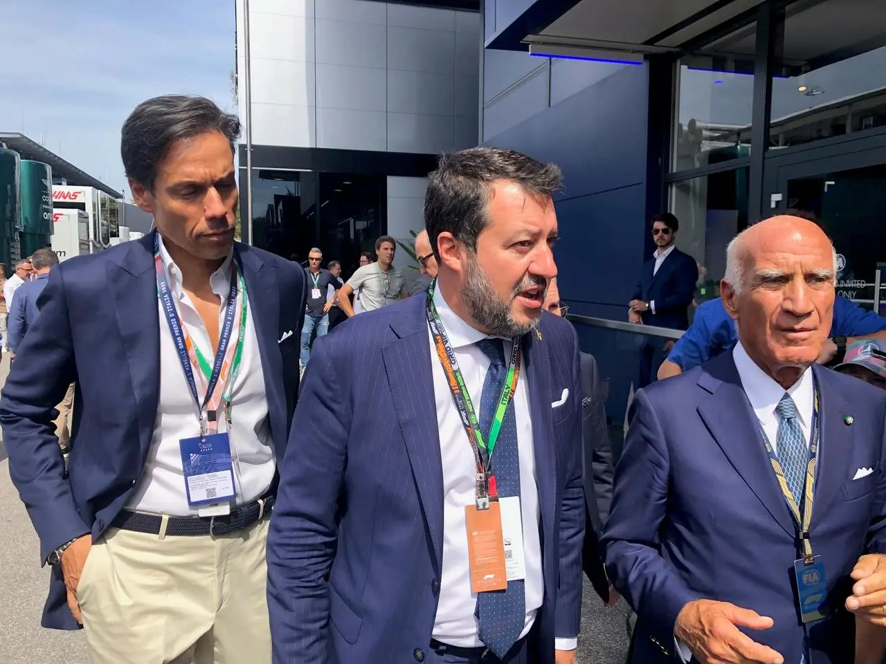 Matteo Salvini e Angelo Sticchi Damiani nel Paddock di Monza