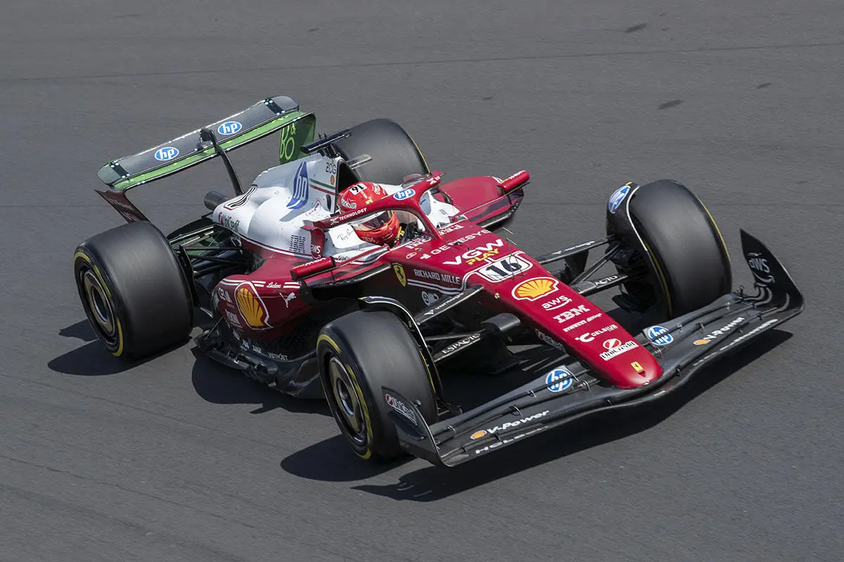 Leclerc in azione a Monza