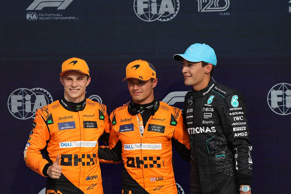 Piastri, Norris e Russell