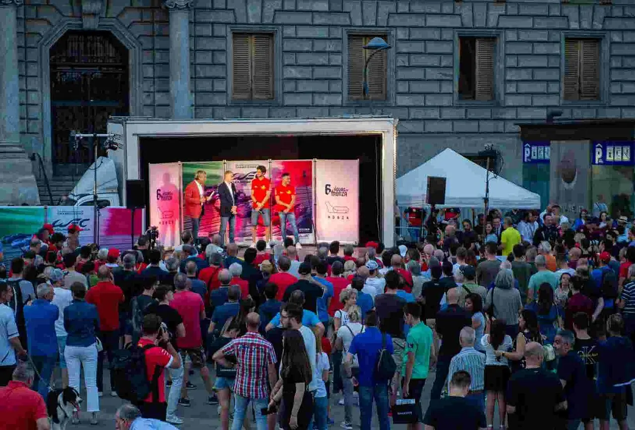 Il palco della festa del WEC a Monza '23