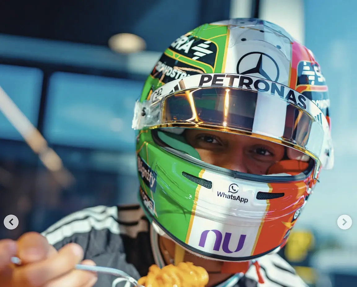 Kimi Antonelli con il casco dedicato al GP d'Italia