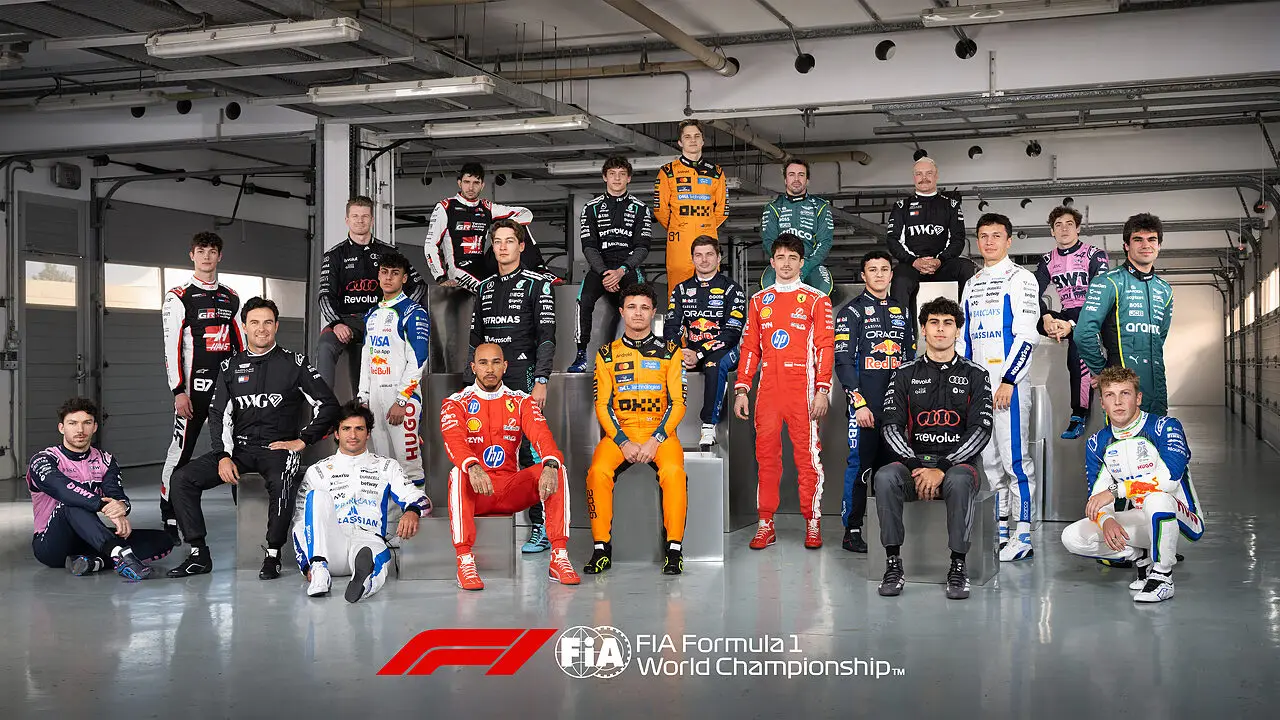 Foto di gruppo per il piloti F1
