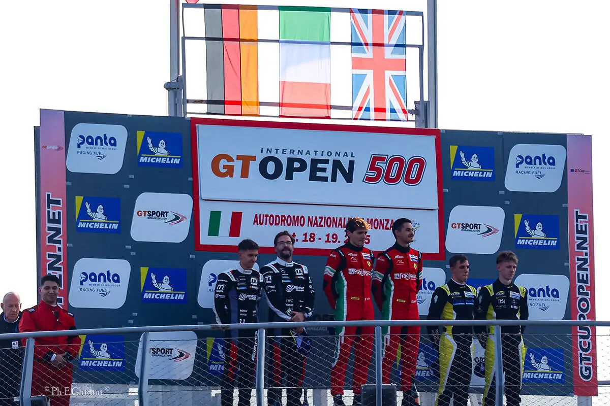 Il podio del GT Open a Monza