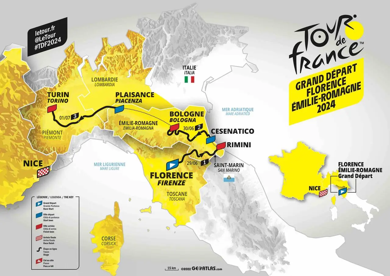 Il percorso "italiano" del Tour