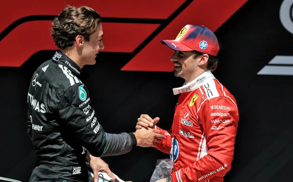 George Russell e Charles Leclerc.