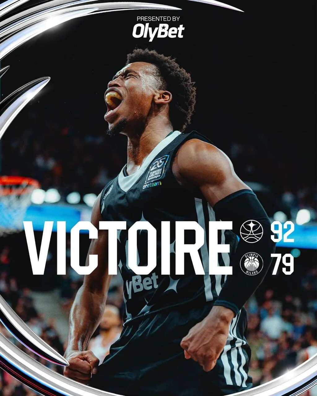 L'urlo di Shorts per la vittoria sull'Olimpia