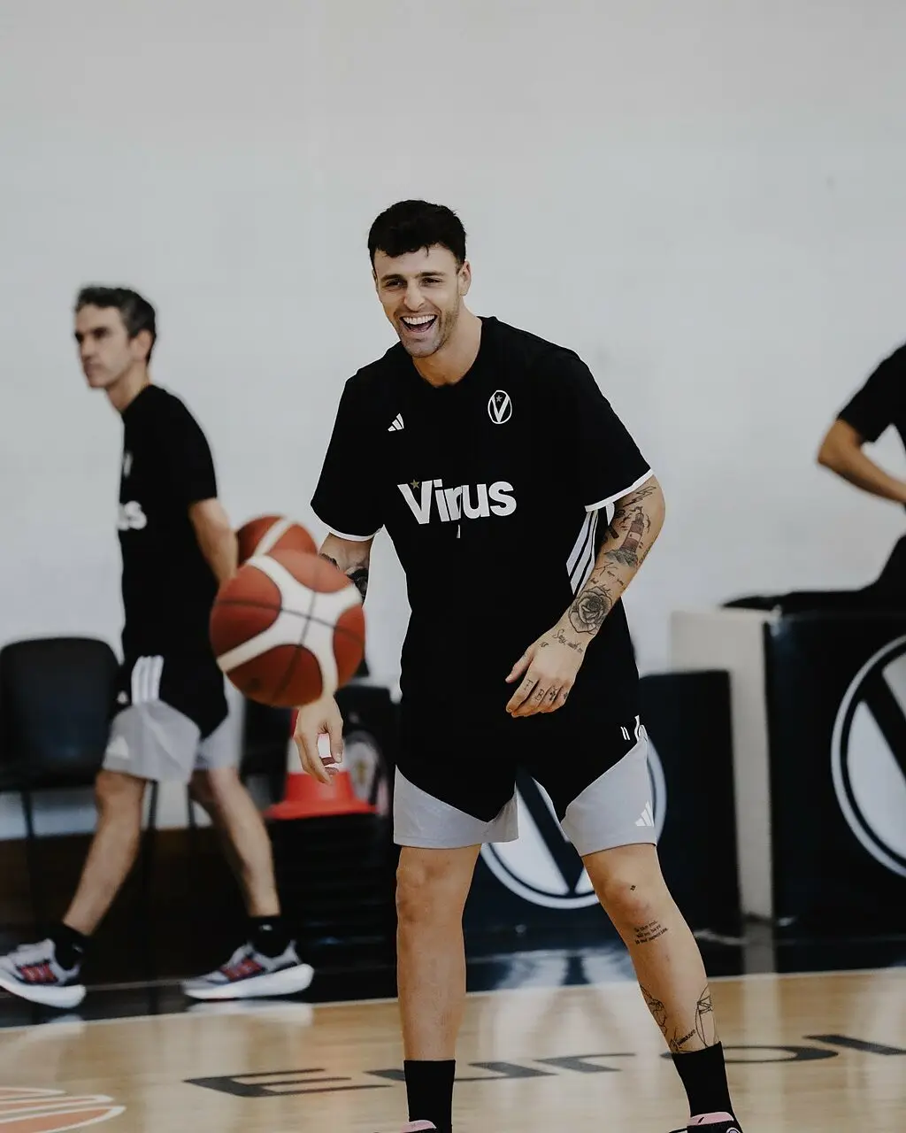Tommaso Baldasso in allenamento con la Virtus