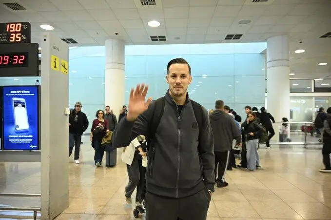 Thomas Heurtel all'arrivo in aeroporto a Barcellona questa mattina