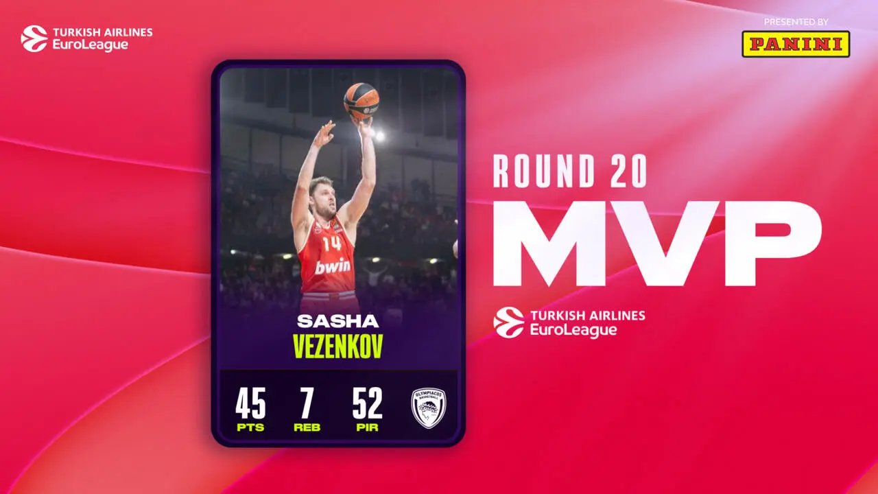 Sasha Vezenkov, 45 punti con 18/20 al tiro e 3 palleggi