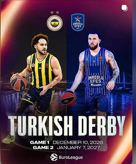 Larkin con la maglia del Fener, Mike James con quella dell'Efes: Immagine che non puo' lasciare indifferente, per gli ultimi 6/7 anni di Eurolega