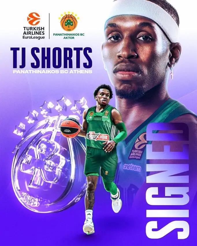 TJ Shorts, ecco l'ufficialità al Panathinaikos