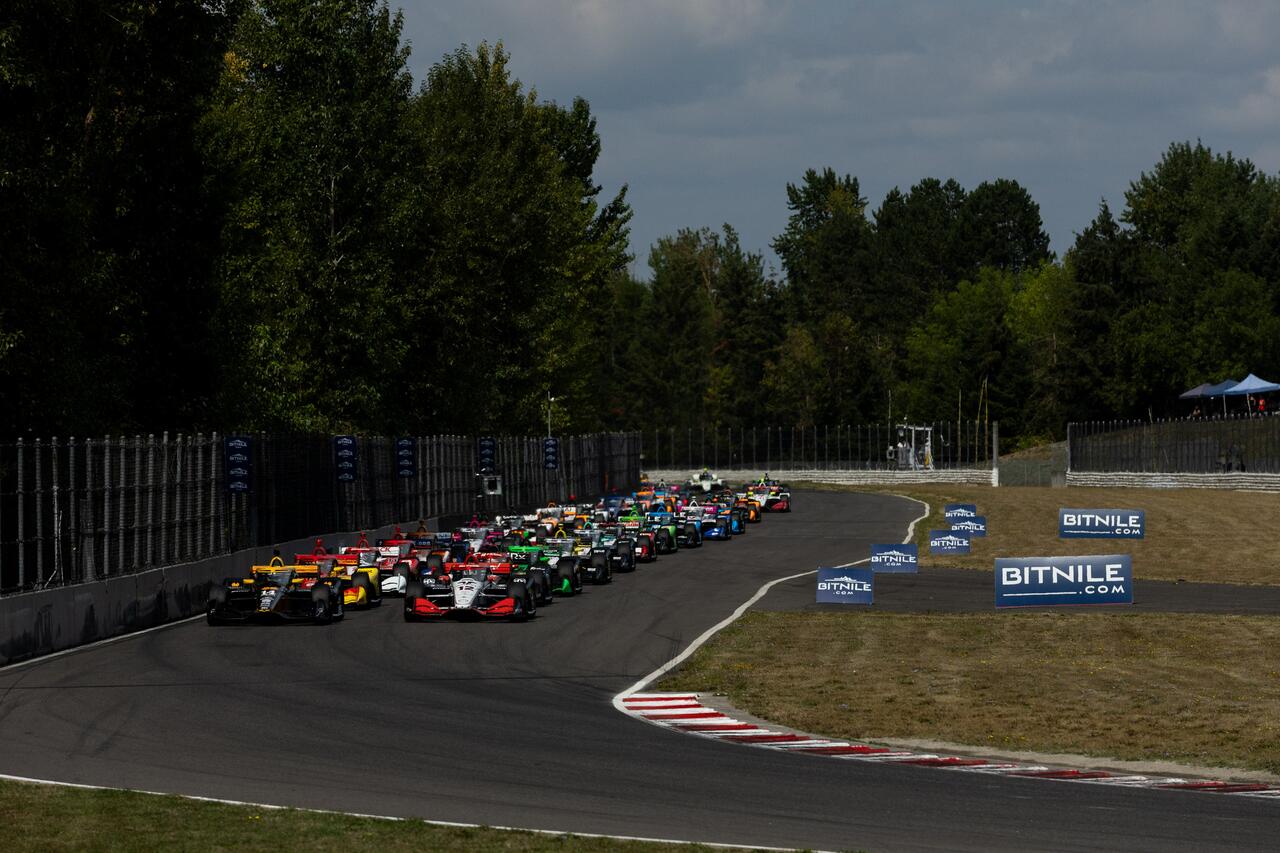 Il gruppo delle Dallara al via dell'ultimo Portland Grand Prix
