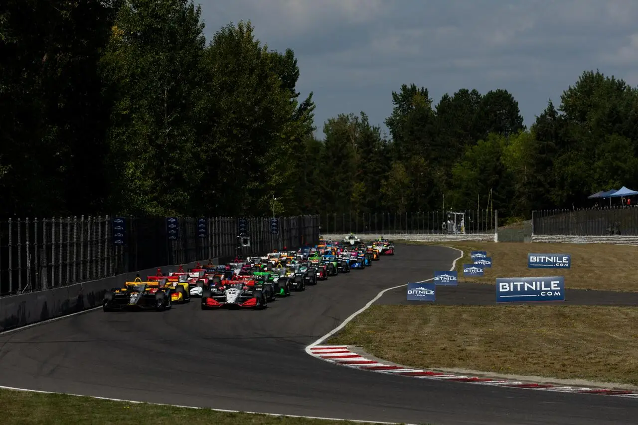 Il gruppo delle Dallara al via dell'ultimo Portland Grand Prix