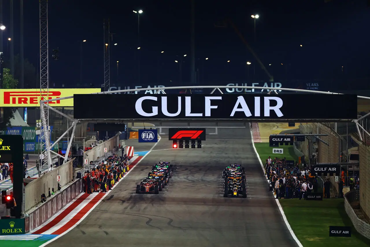 Lo start del Gran Premio del Bahrain 2024
