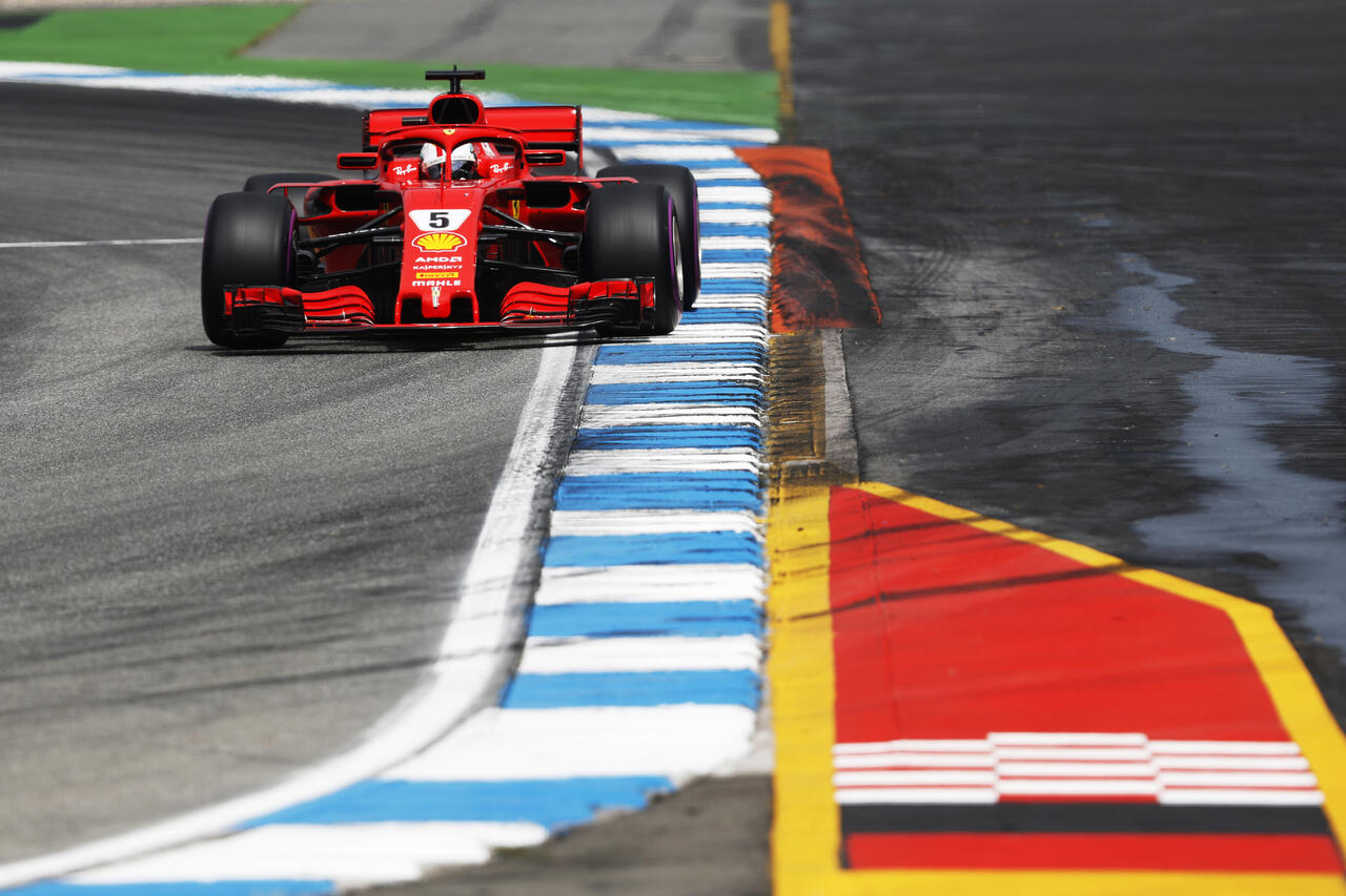 Sebastian Vettel in azione quel weekend di luglio 2018 a Hockenheim