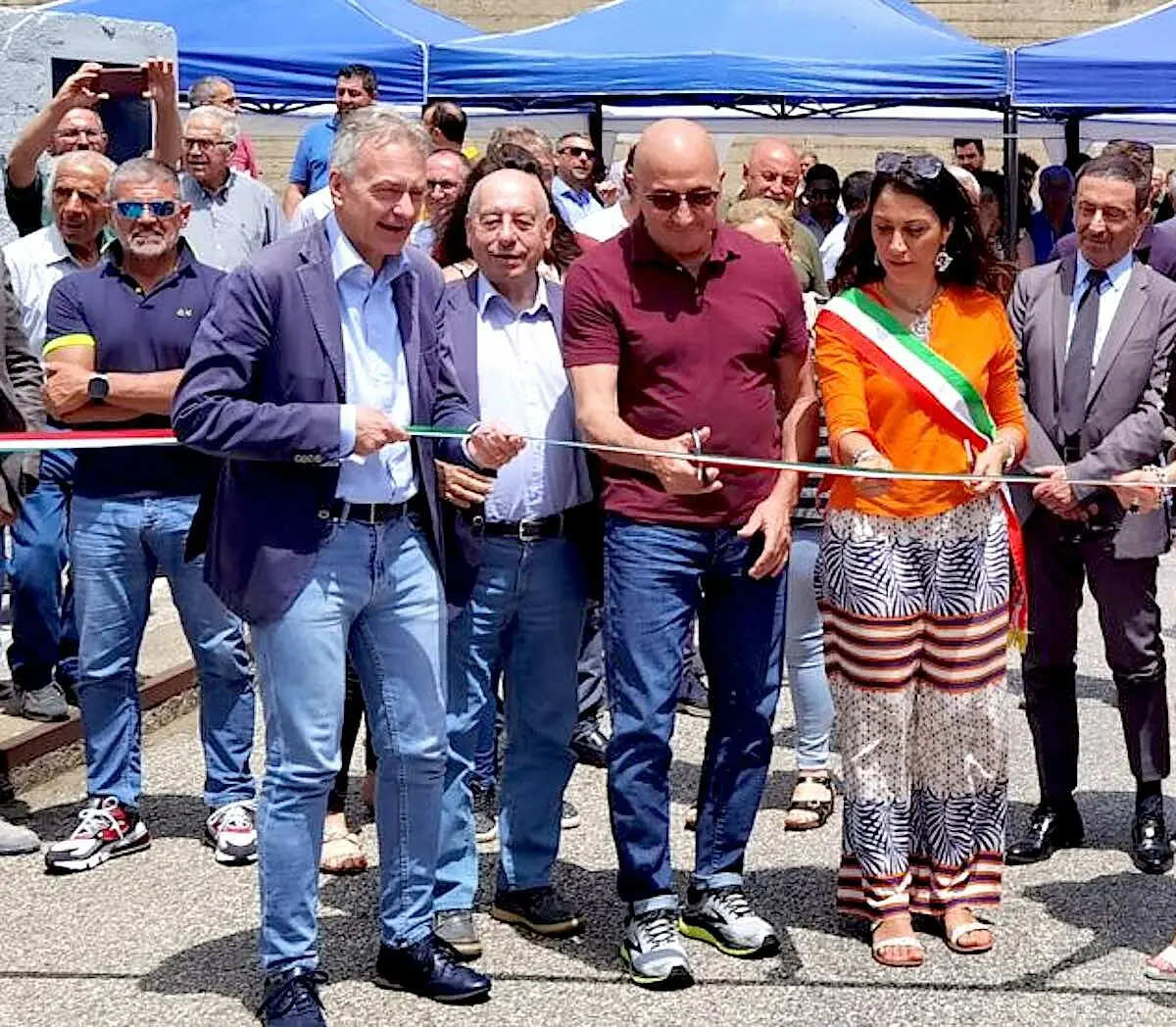 L'inaugurazione della diga