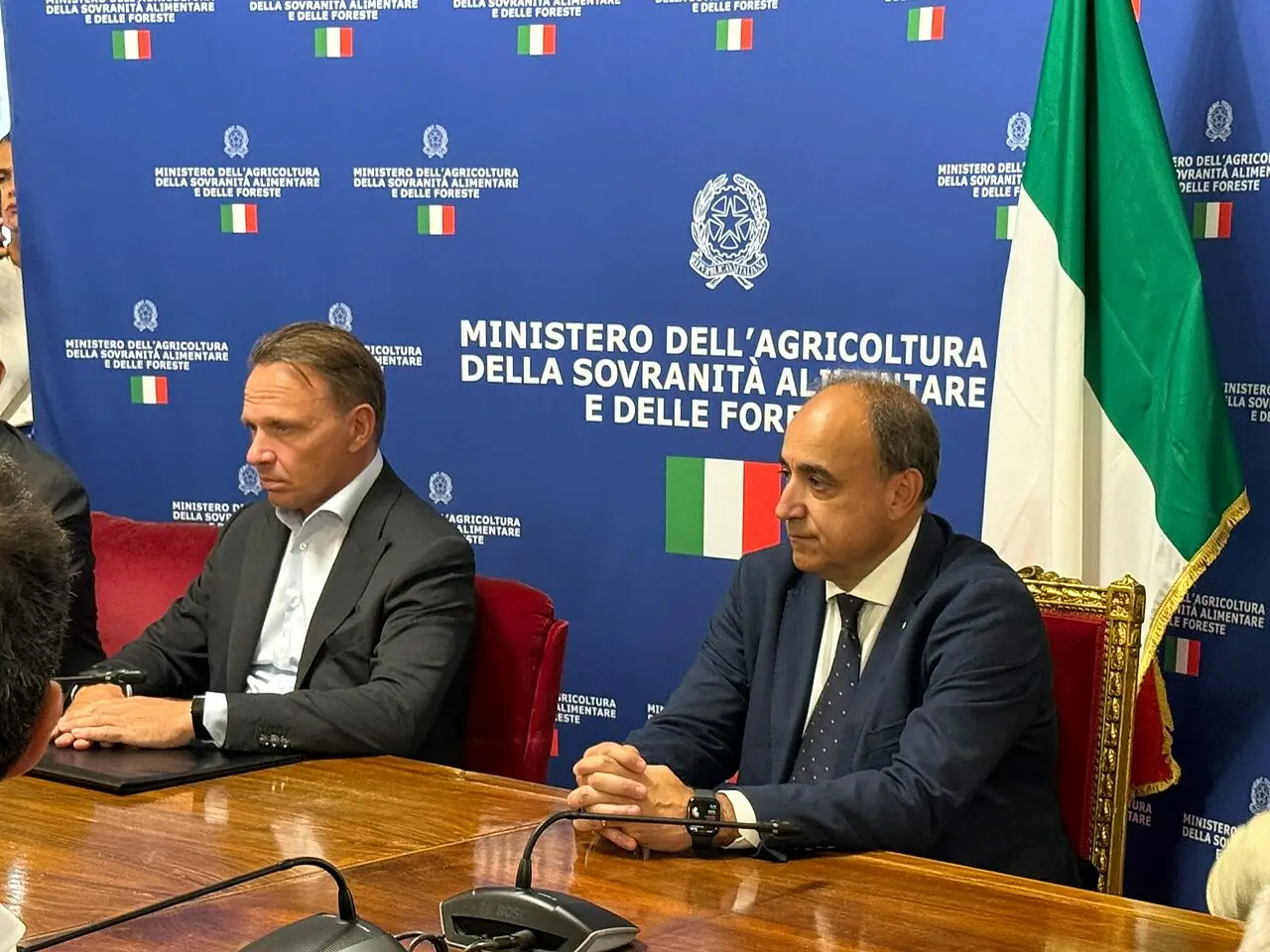 Il ministro Lollobrigida e il presidente Aceto