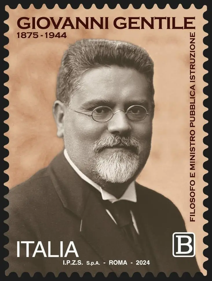 Francobollo Poste Italiane dedicato a Giovanni Gentile