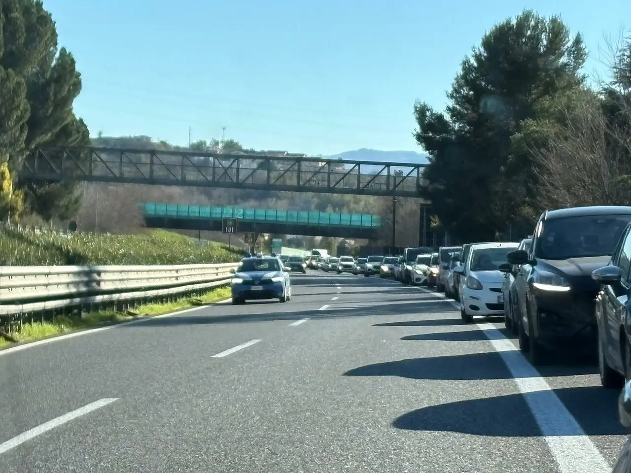 Il traffico allo svincolo di Cosenza nord