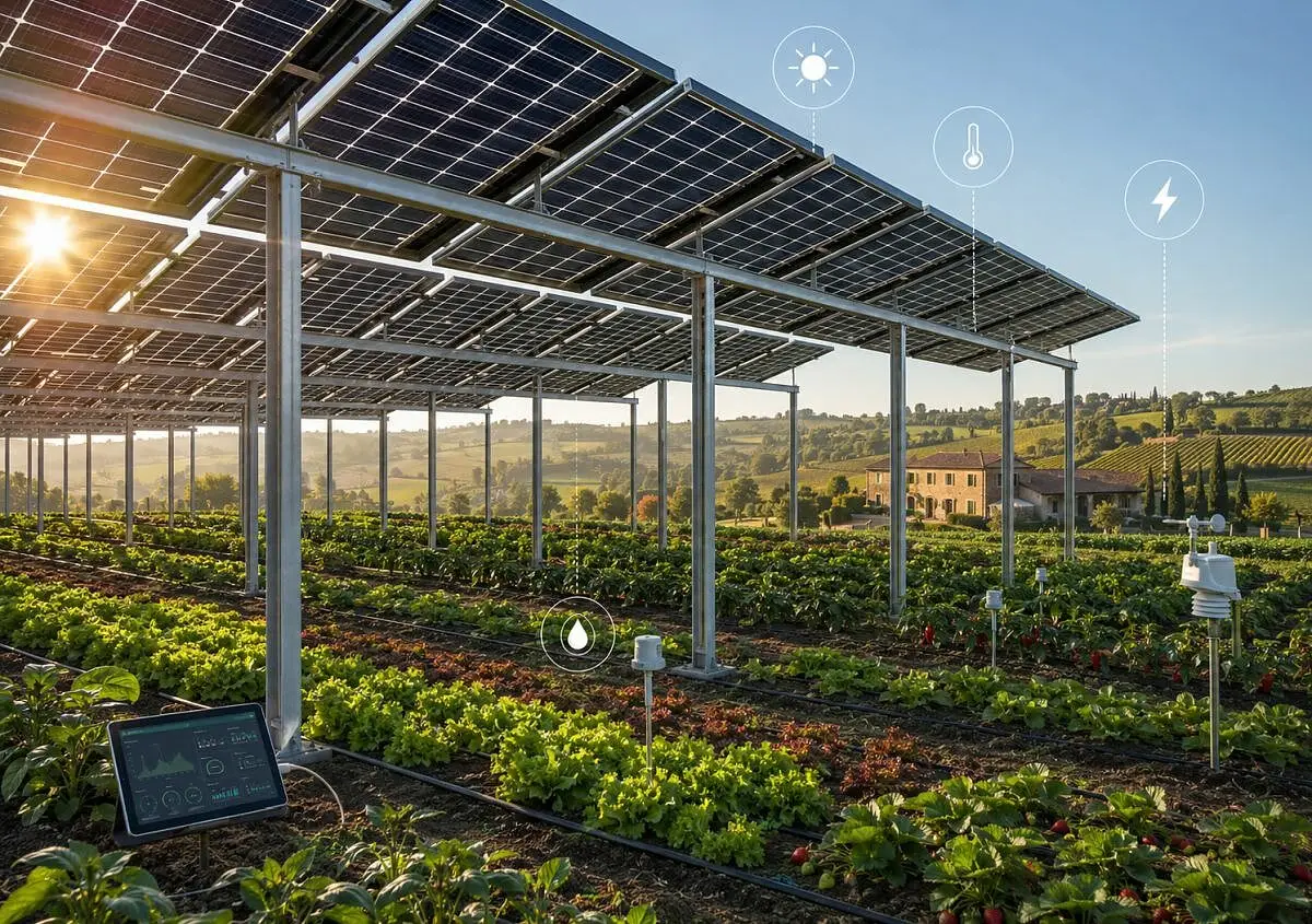 Un impianto agrivoltaico