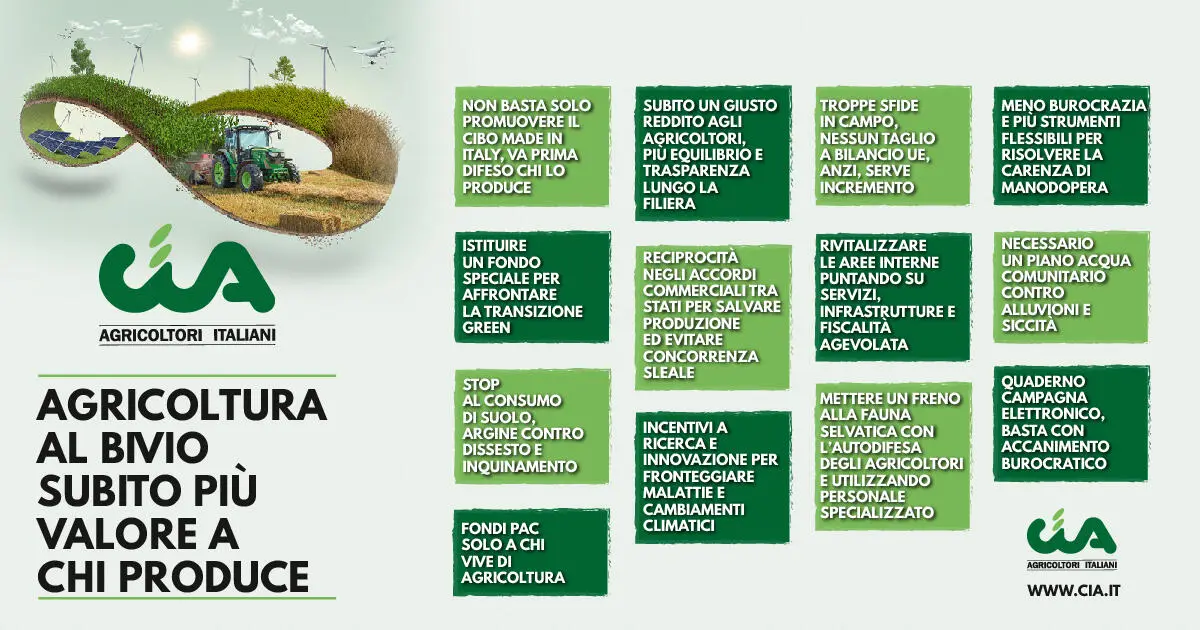 Le proposte di Cia Agricoltori Italiani per il rilancio del settore agroalimentare