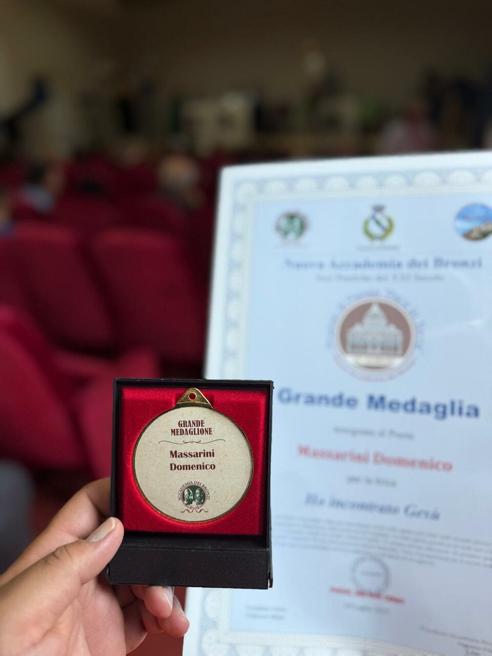 Il riconoscimento ricevuto da Massarini