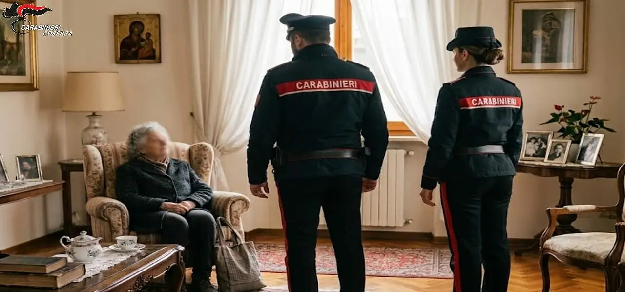 Carabinieri con anziana