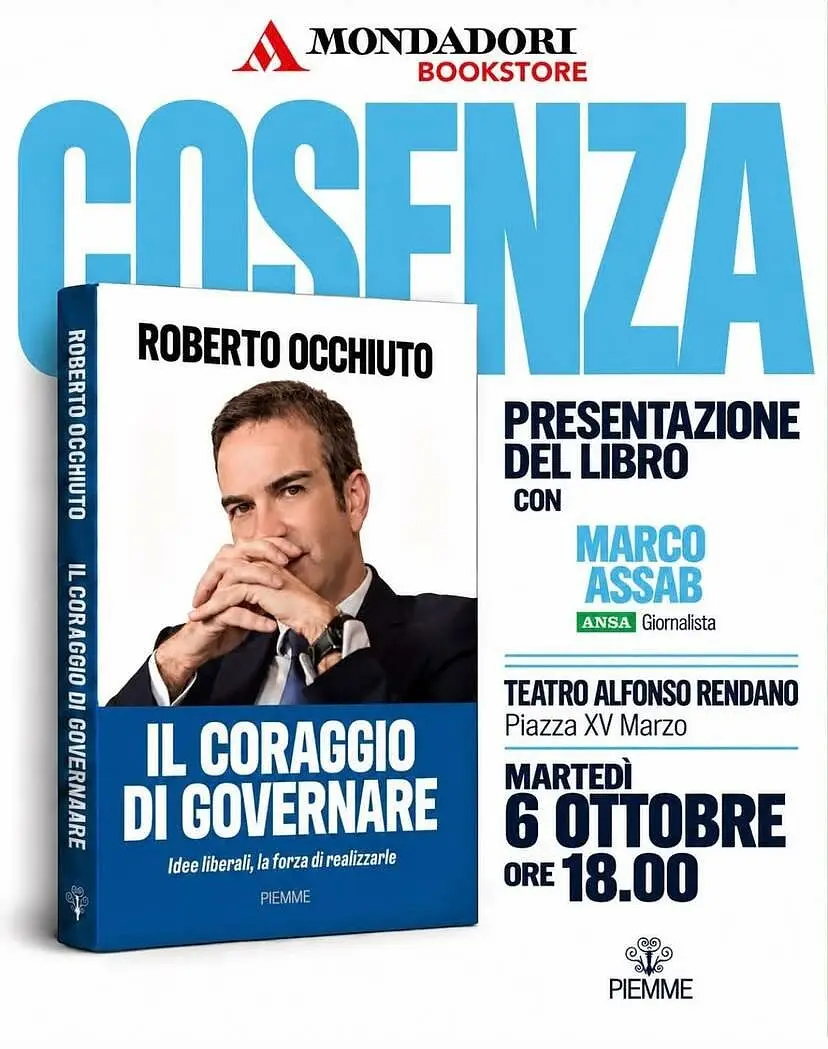 locandina presentazione libro di Roberto Occhiuto