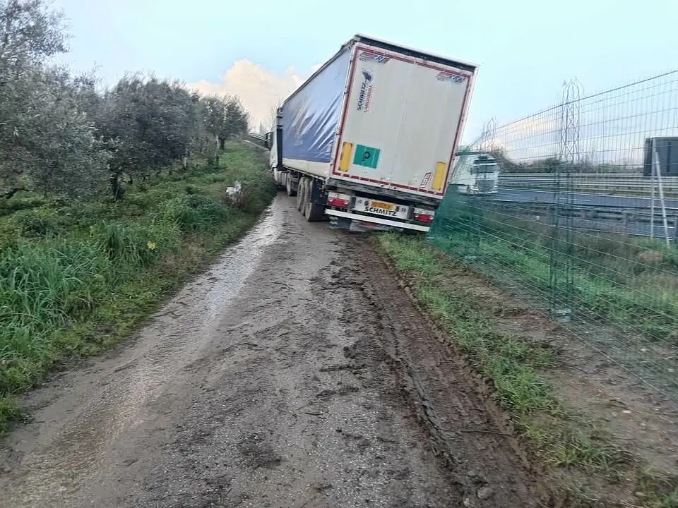 L'automezzo bloccato