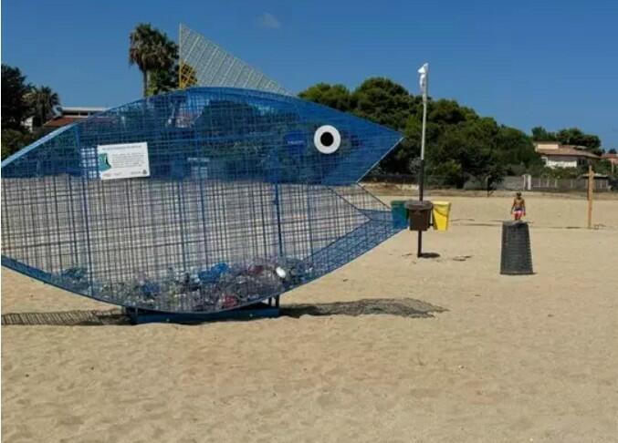 Il pesce mangiaplastica sulla spiaggia di Vibo