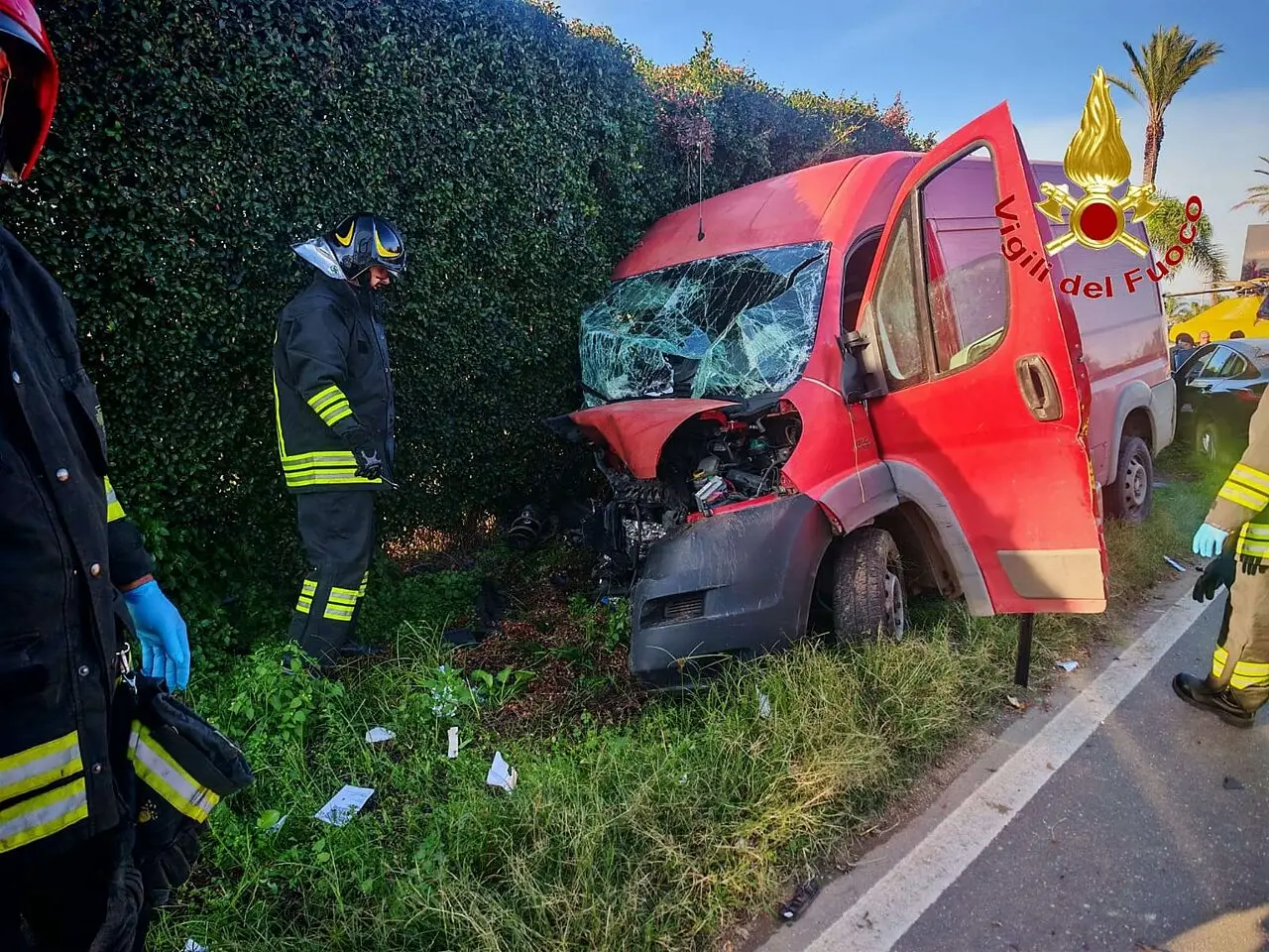 Il furgone coinvolto nell'incidente