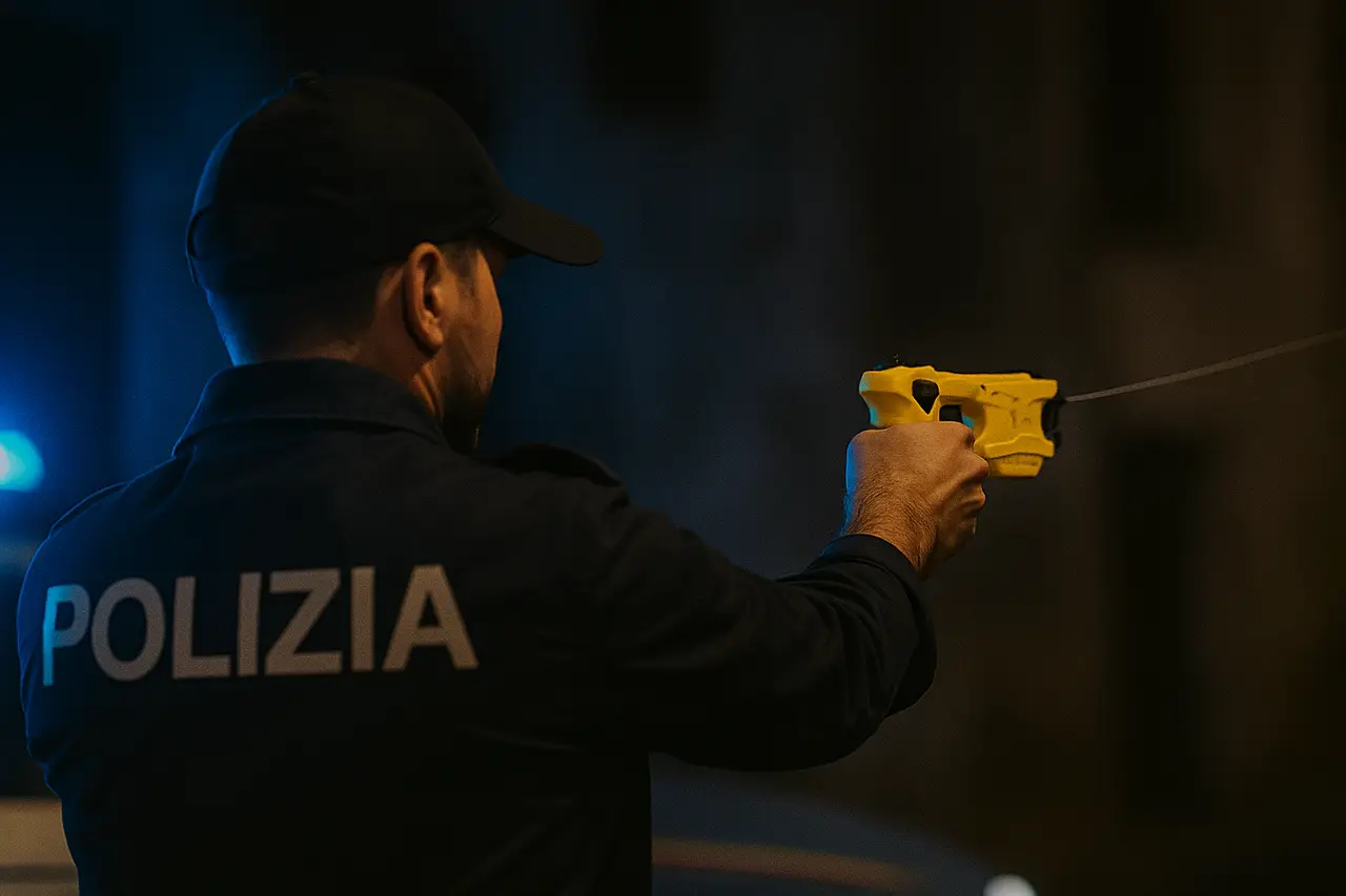 Poliziotto con taser