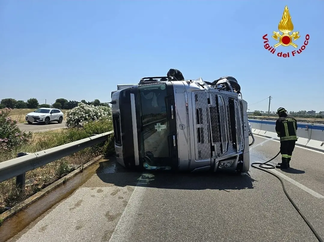 camion ribaltato
