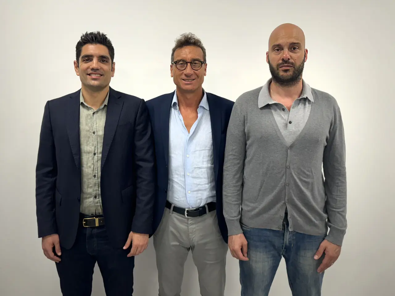 Da sinistra: Haris Louris, il ds Marcello Pizzimenti e Francesco Panfili