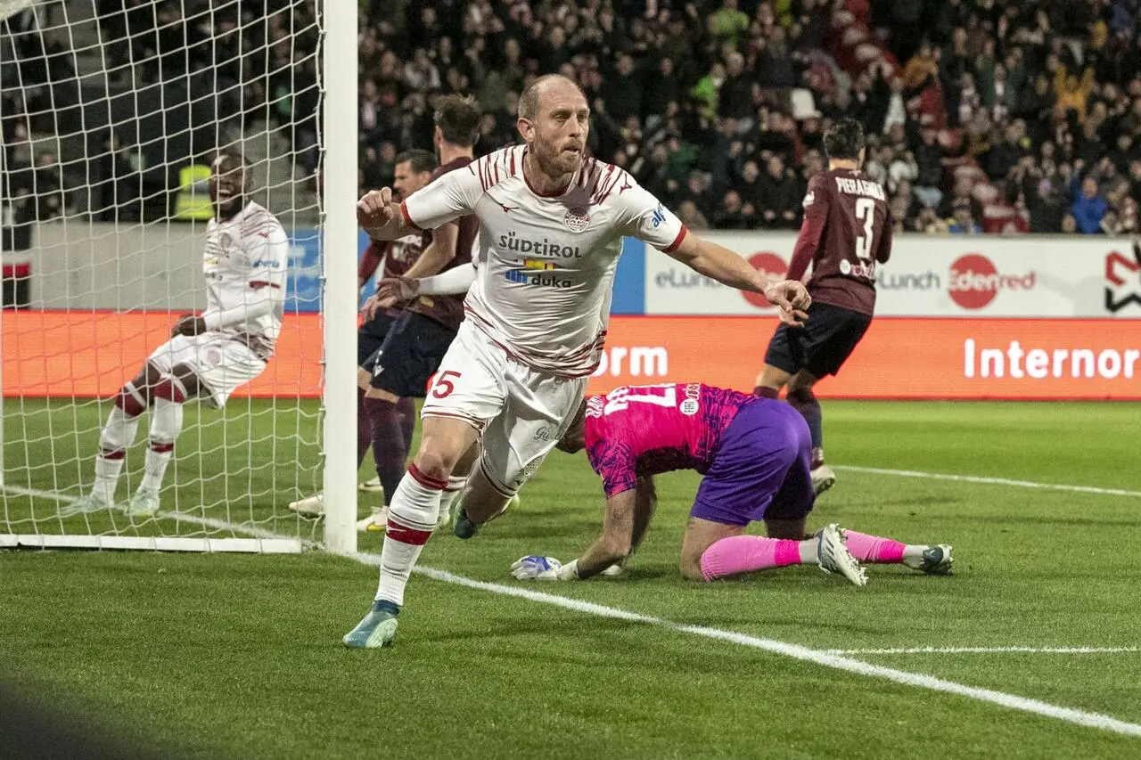 Masiello esulta dopo il gol messo a segno all'andata - foto FC Südtirol
