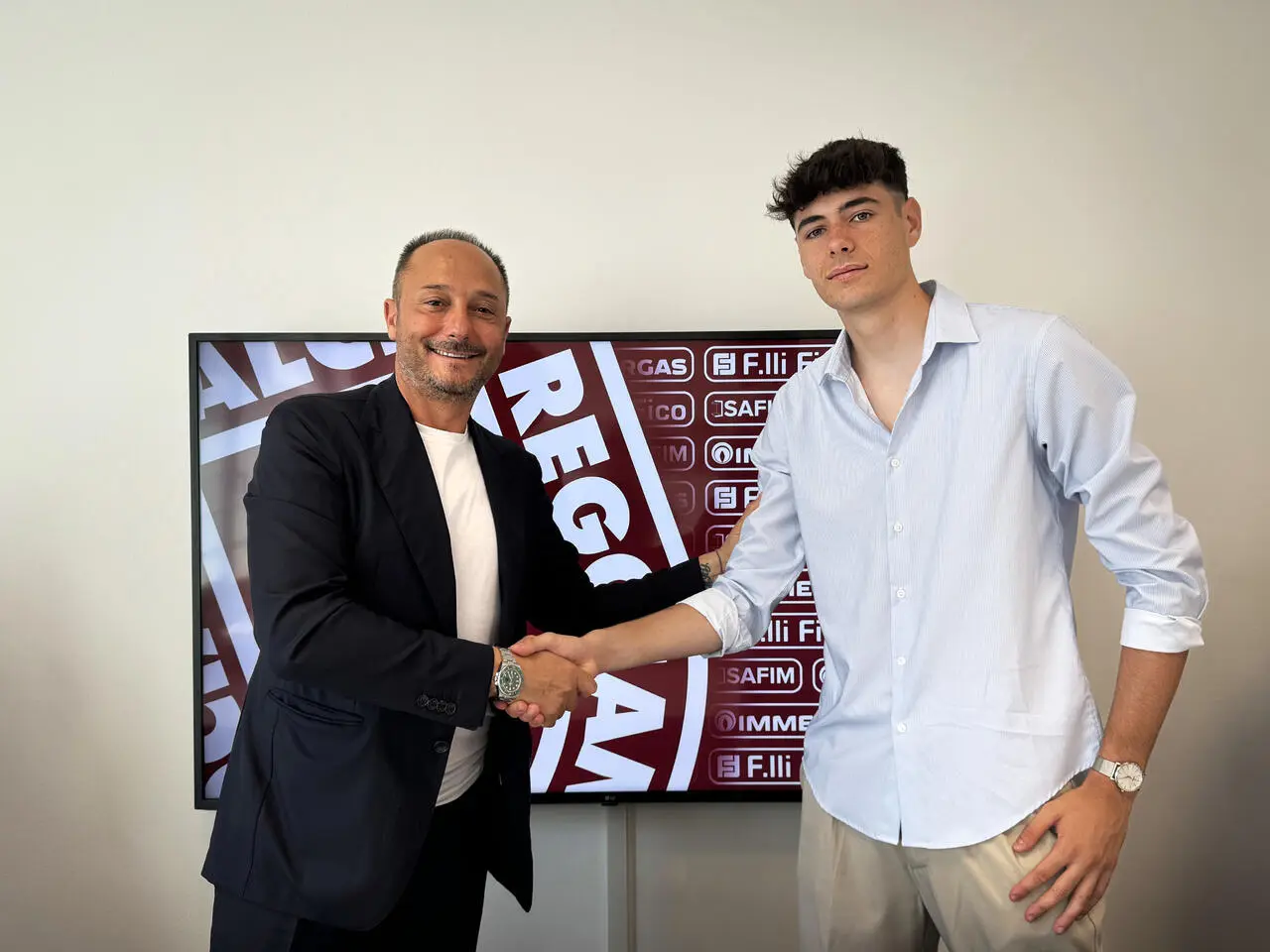 Il presidente Salerno assieme al giovane Motta