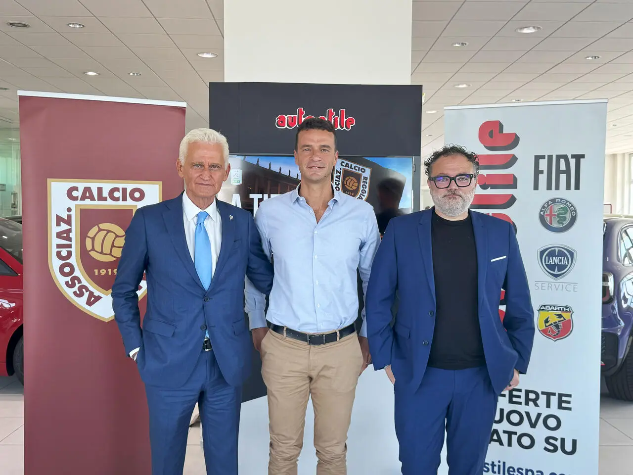 Simone Casolari (al centro) assieme al vicepresidente Cattani e al segretario generale Simonelli