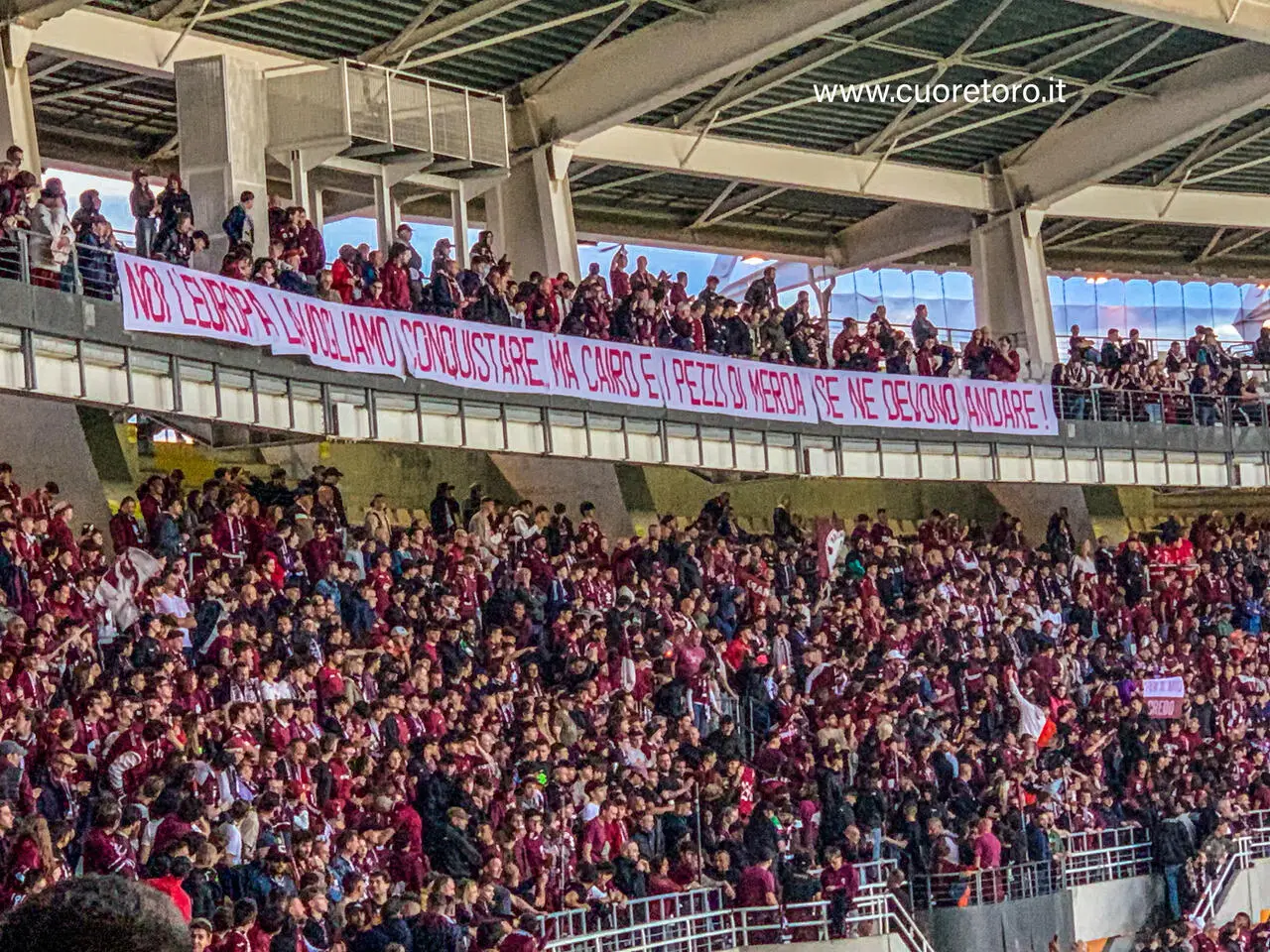 Contestazione in Curva Maratona
