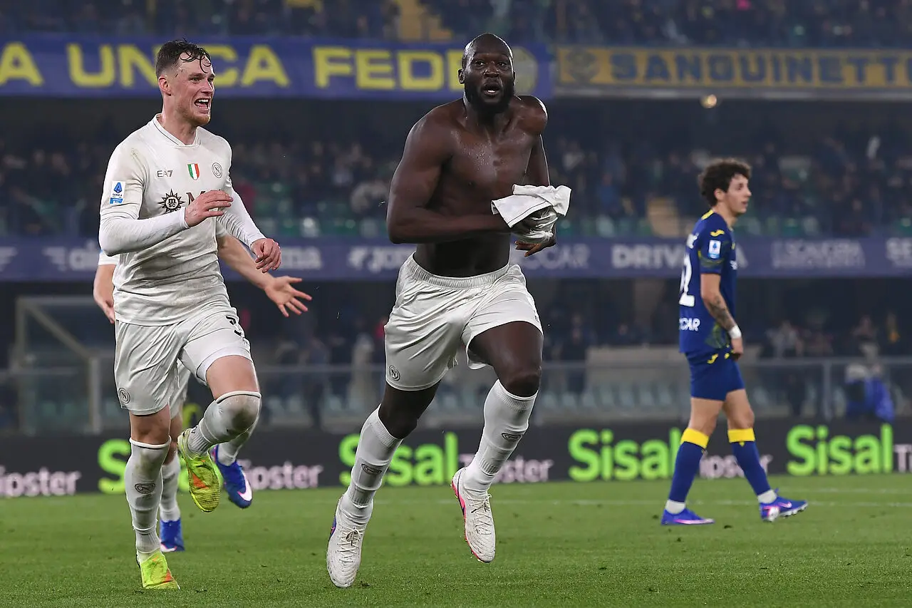 La gioia di Lukaku al gol del definitivo 1-2 all'ultimo secondo contro l'Hellas Verona