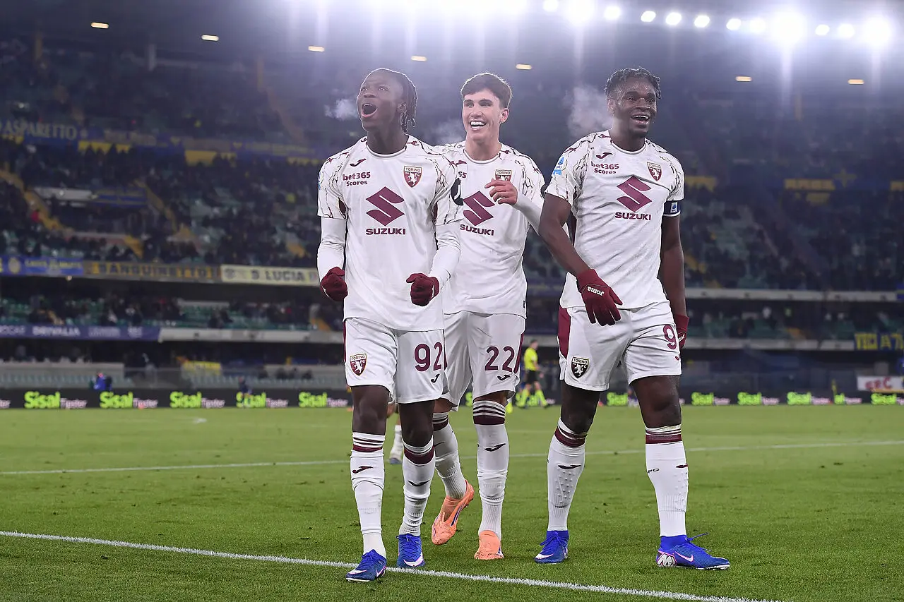 Hellas Verona Torino: esultanza di Njie