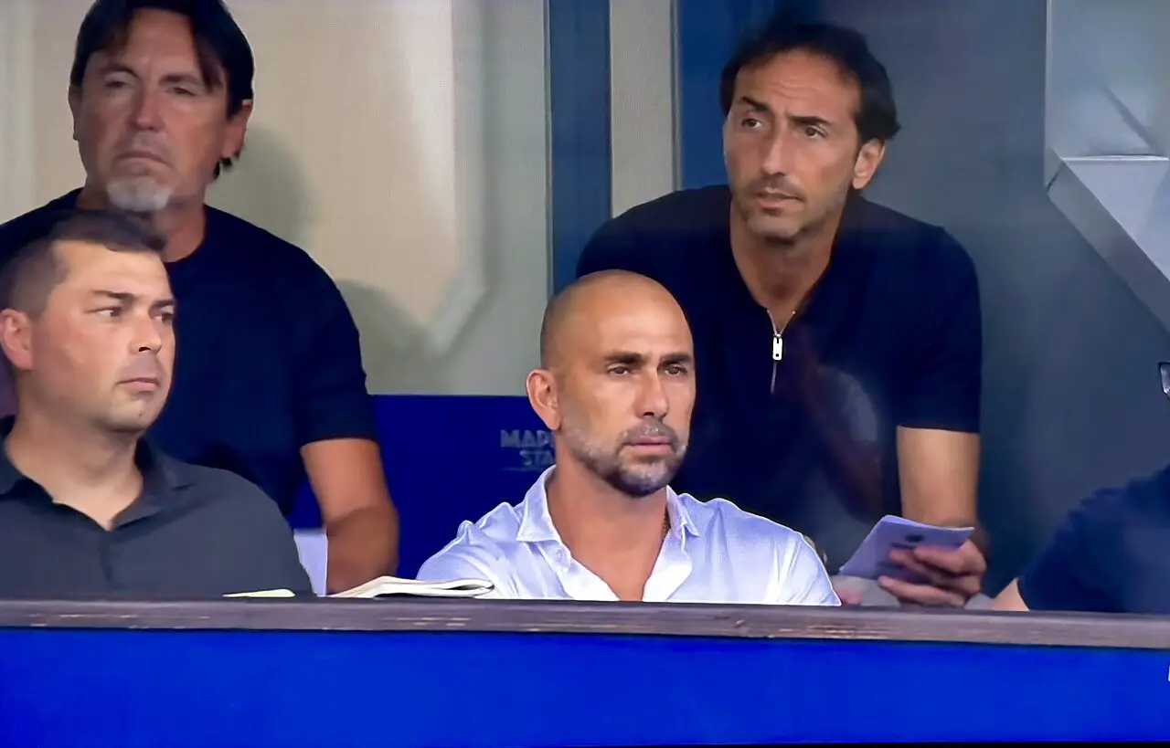 Emiliano Moretti sugli spalti per assistere a Sassuolo Cesena di Coppa Italia