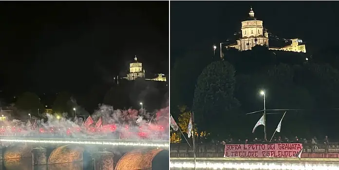Fiaccolata tifosi Torino