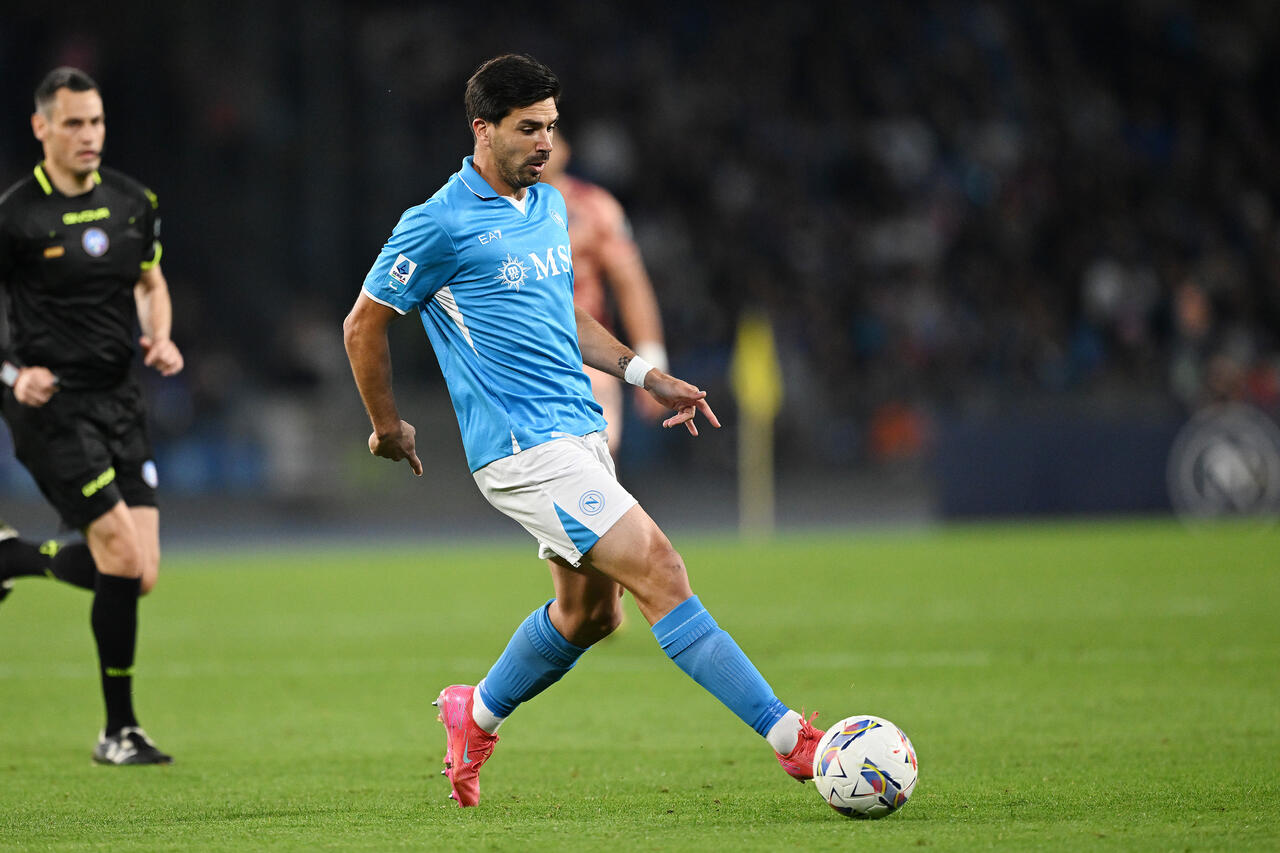 Giovanni Simeone of Napoli during the Serie A match between Napoli and Torino at Stadio Diego Armando Maradona on April 27, 2025 in Naples, Italy.