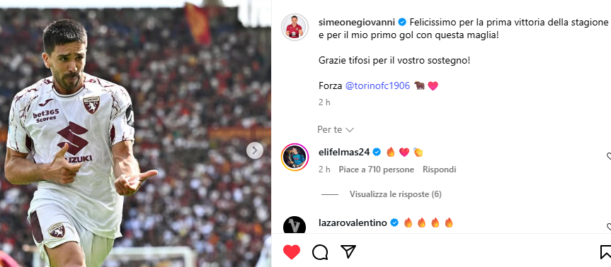 Simeone, esultanza in Roma Torino