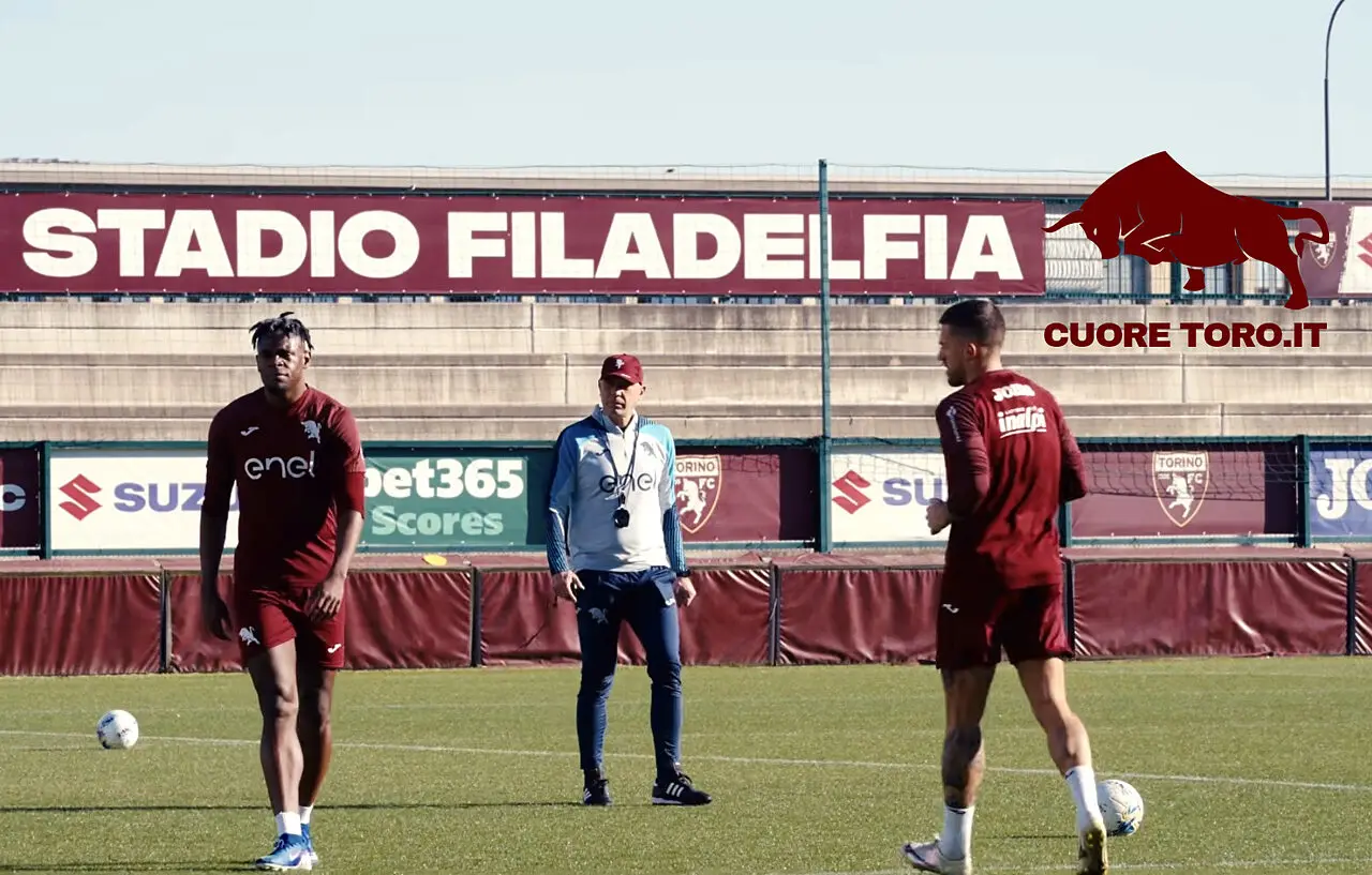 Roberto D'Aversa, allenamento al Filadelfia, Torino Fc