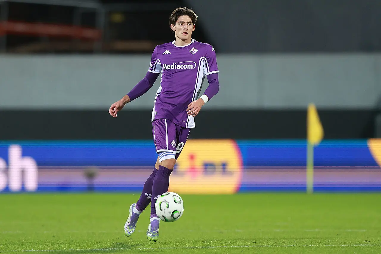 Niccolò Fortini in azione con la maglia della Fiorentina