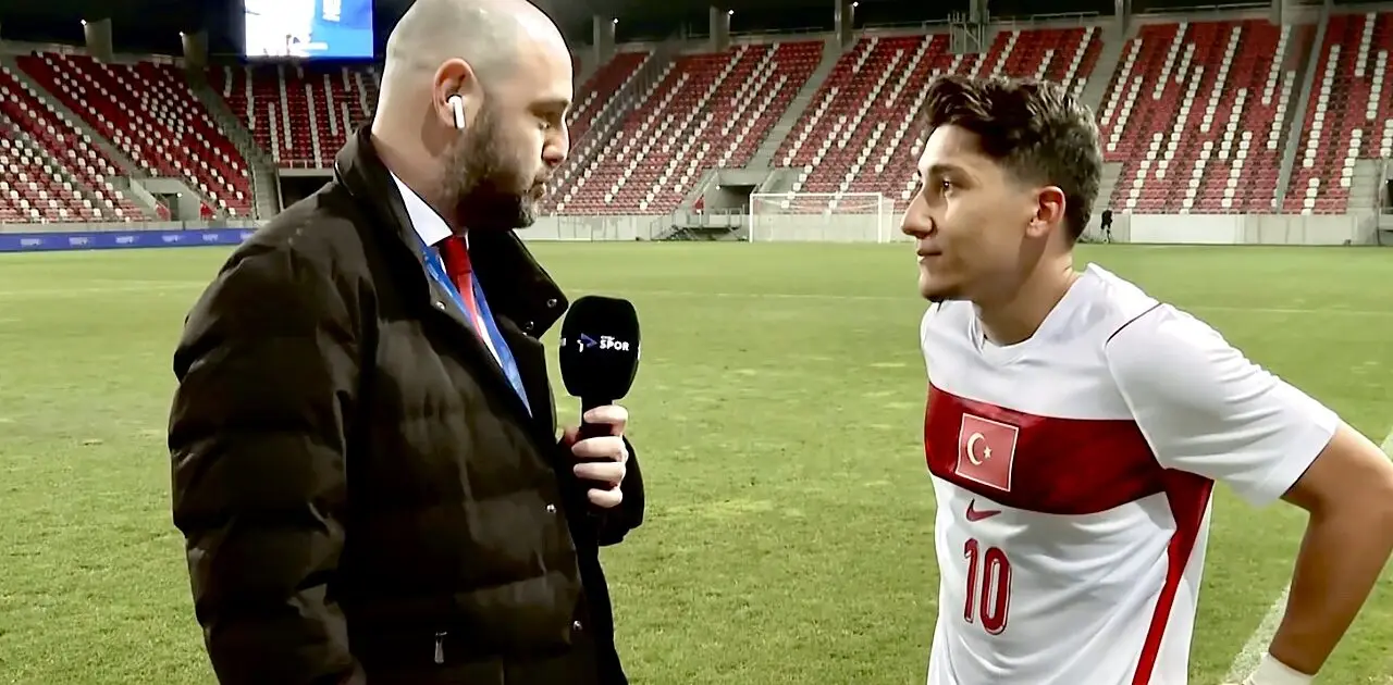 Emirhan Ilkhan intervistato dopo il gol con la Turchia Under 21
