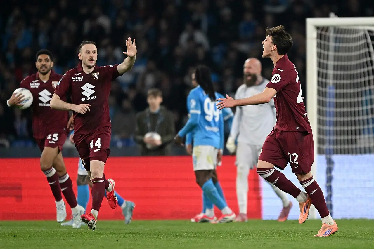 Cesare Casadei, al quarto gol stagionale in Napoli Torino