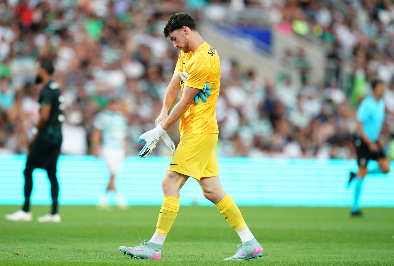 Franco Israel of Sporting CP during the Pre-Season Friendly match between Sporting CP and Celtic at Estadio Algarve on July 16, 2025 in Faro, Portugal.