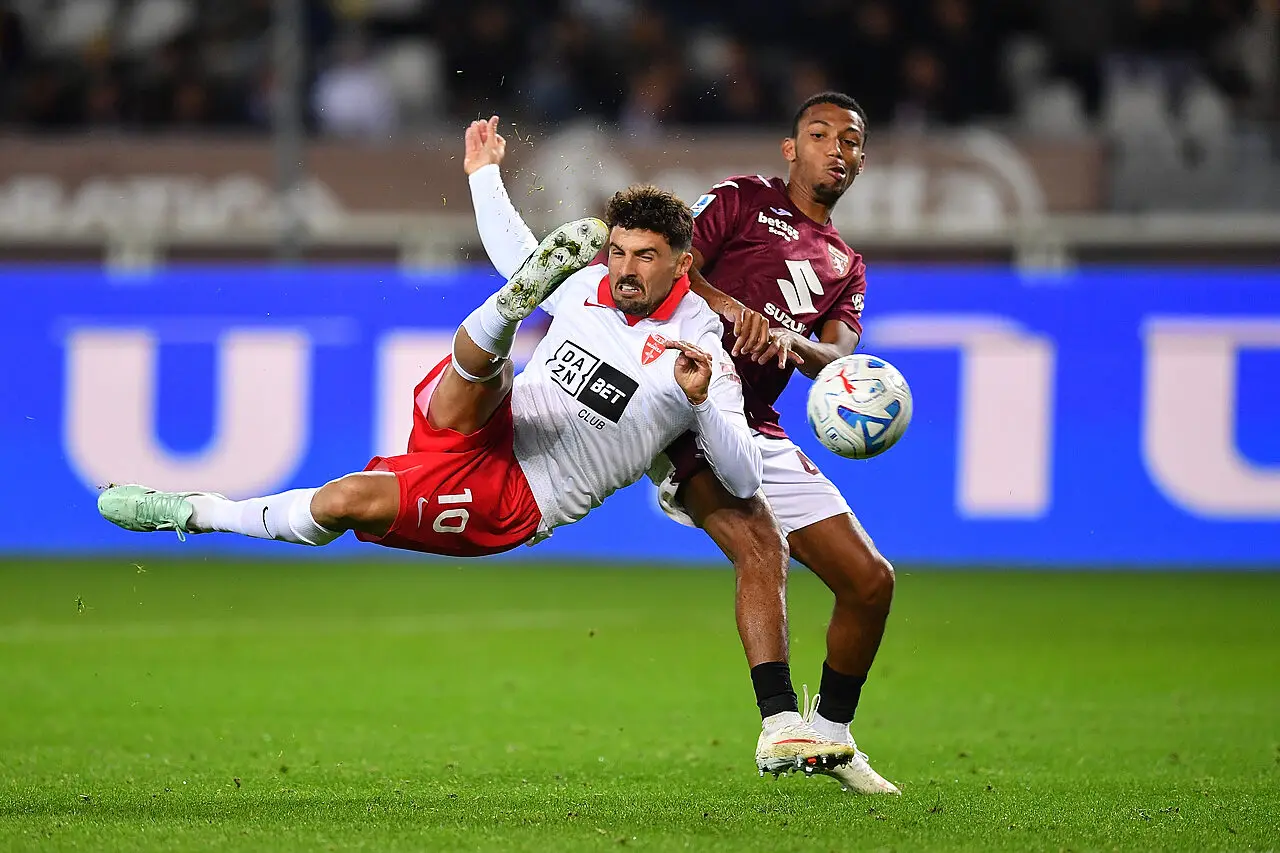 Rafik Belghali in azione in Torino Monza
